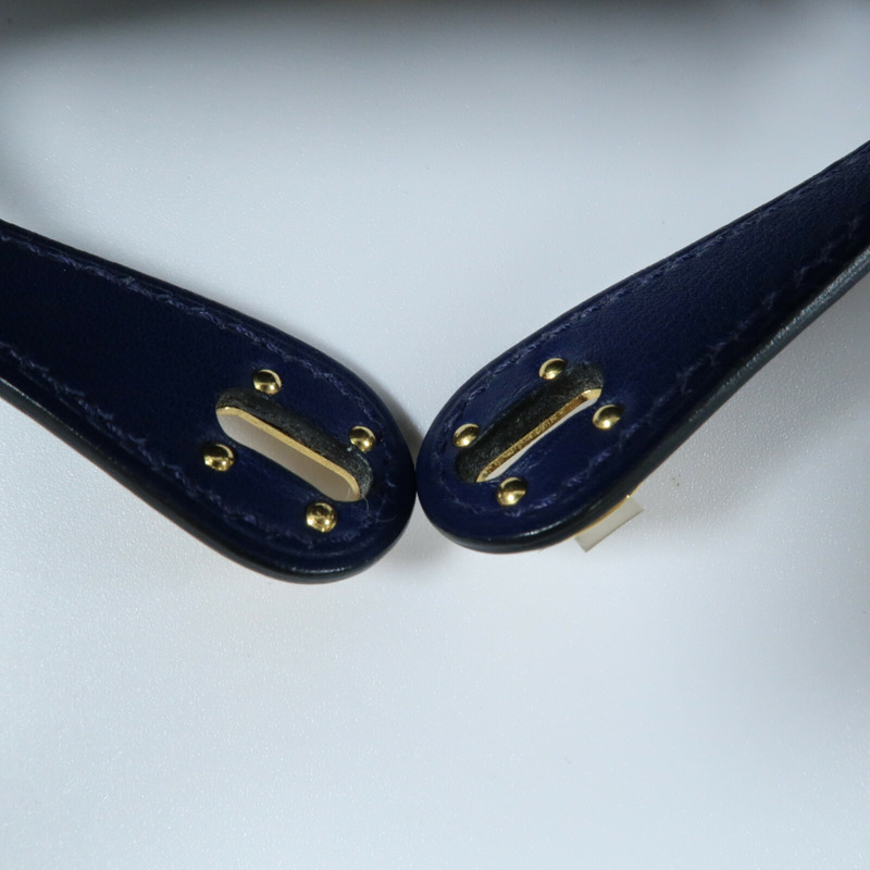 HERMES Swift皮革Mini Lindy金扣手挽肩背兩用袋Bleu Encre-11