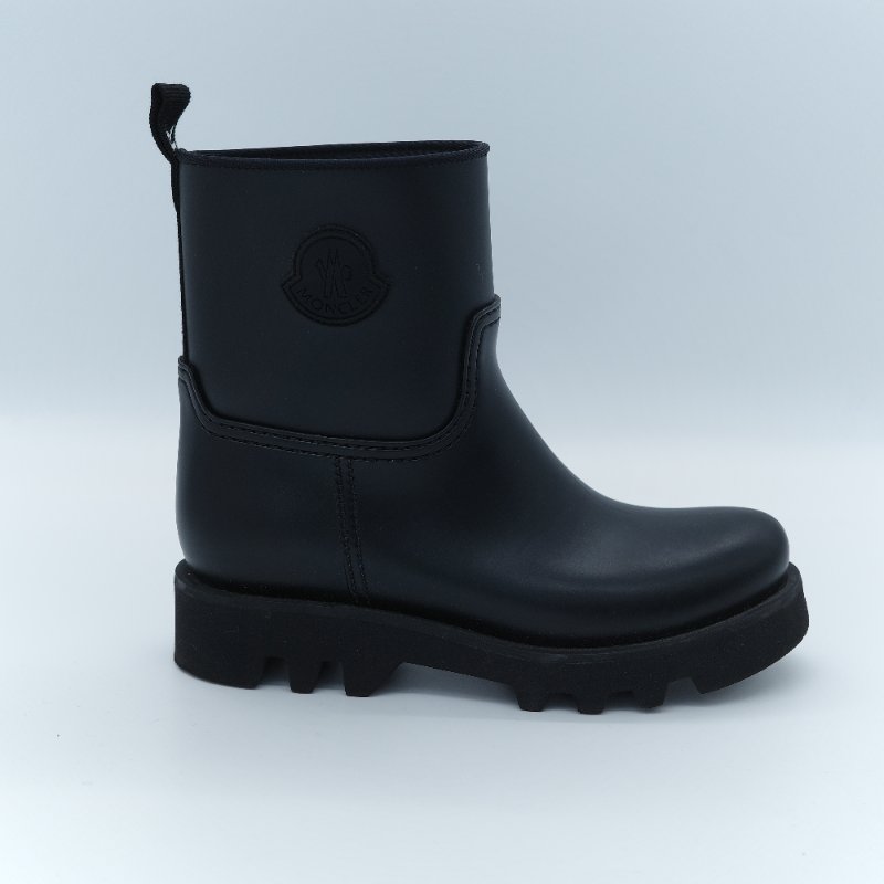 Moncler 蒙克萊 Ginette Rain Boots 黑色橡膠 厚底鋸齒雨靴-0