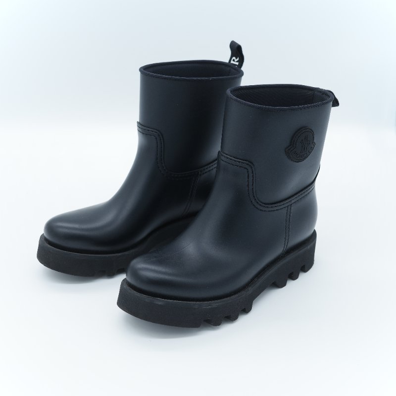 Moncler 蒙克萊 Ginette Rain Boots  黑色橡膠 厚底鋸齒雨靴-1