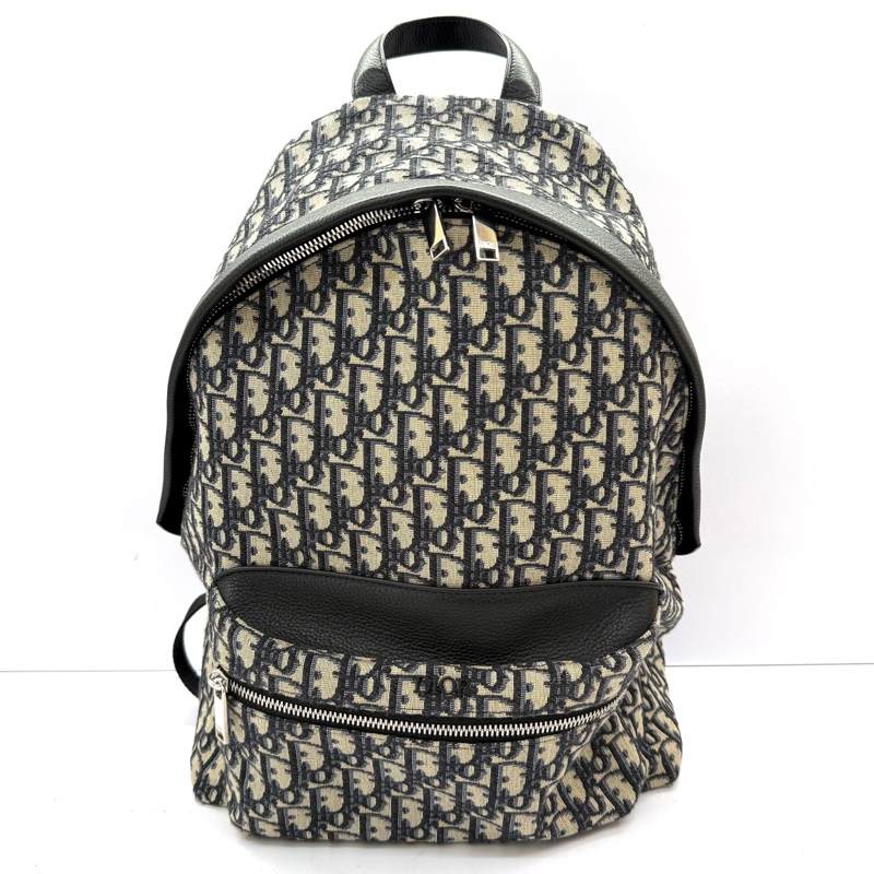 DIOR 迪奧 老花帆布OBLIQUE JACQUARD RIDER後背包-0