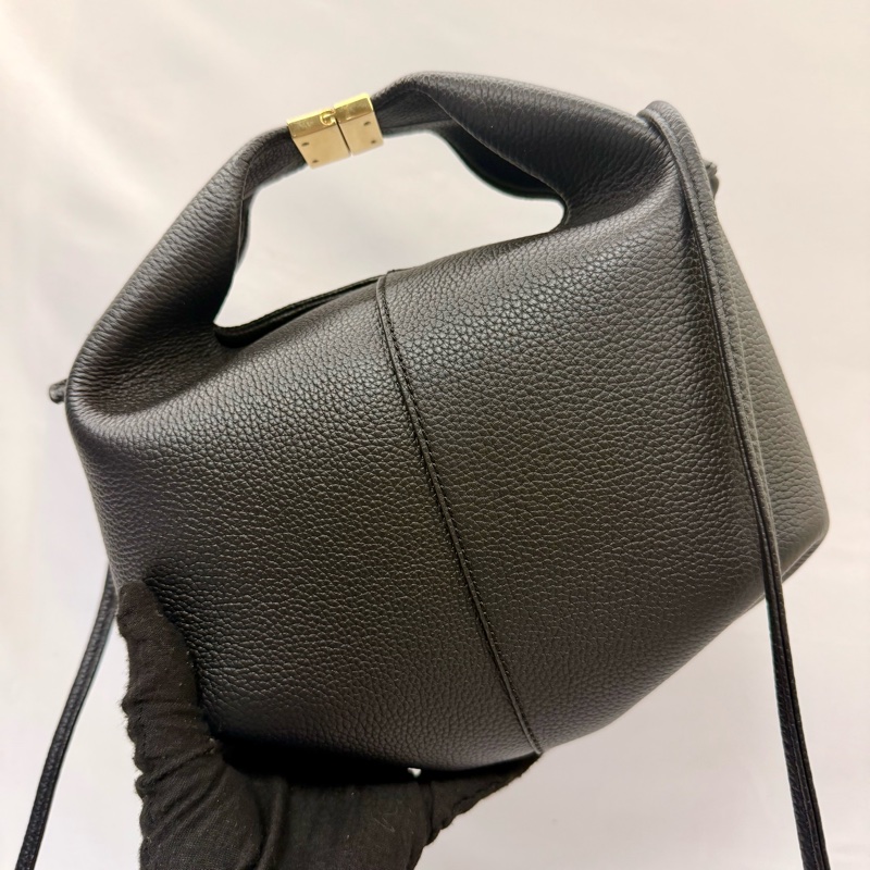 POLENE BERI 小號兩用黑色皮革包 黑色(可手提/斜背)-1