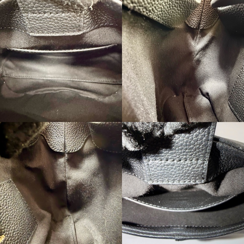 POLENE BERI 小號兩用黑色皮革包 黑色(可手提/斜背)-7