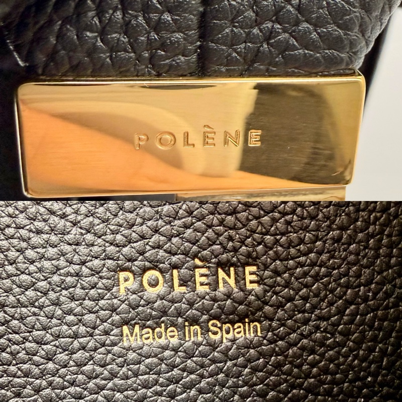 POLENE BERI 小號兩用黑色皮革包 黑色(可手提/斜背)-8