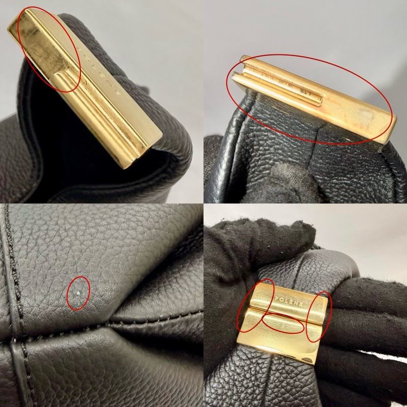 POLENE BERI 小號兩用黑色皮革包 黑色(可手提/斜背)-9