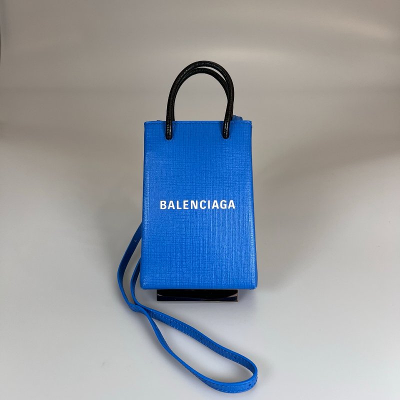 BALENCIAGA 藍拚黑手機包-0