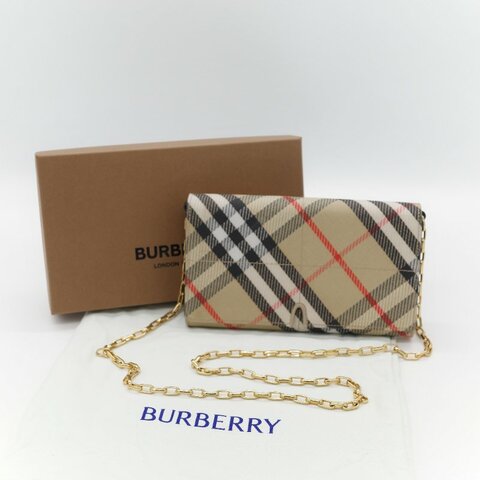 Burberry 博柏利 經典風衣格紋 鏈條包 WOC 斜挎包