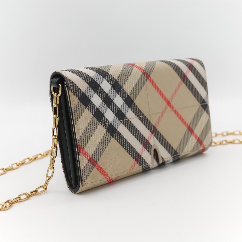 Burberry 博柏利 經典風衣格紋 鏈條包 WOC 斜挎包-2