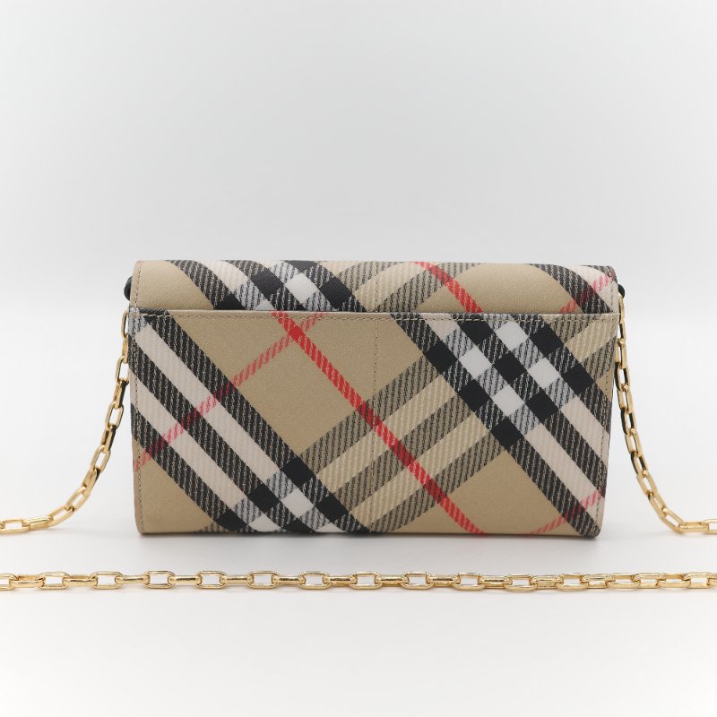 Burberry 博柏利 經典風衣格紋 鏈條包 WOC 斜挎包-4