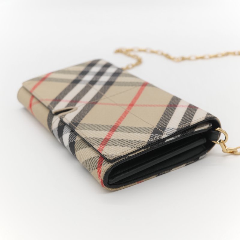 Burberry 博柏利 經典風衣格紋 鏈條包 WOC 斜挎包-6