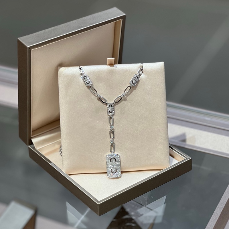 BVLGARI 宝格丽经典 PARENTESI回形针满钻项链-0