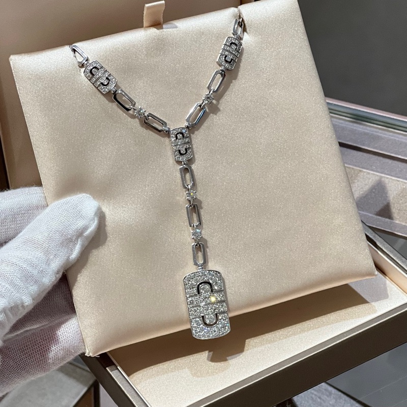BVLGARI 宝格丽经典 PARENTESI回形针满钻项链-1