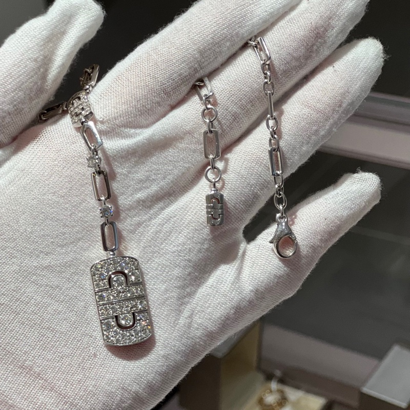 BVLGARI 宝格丽经典 PARENTESI回形针满钻项链-6