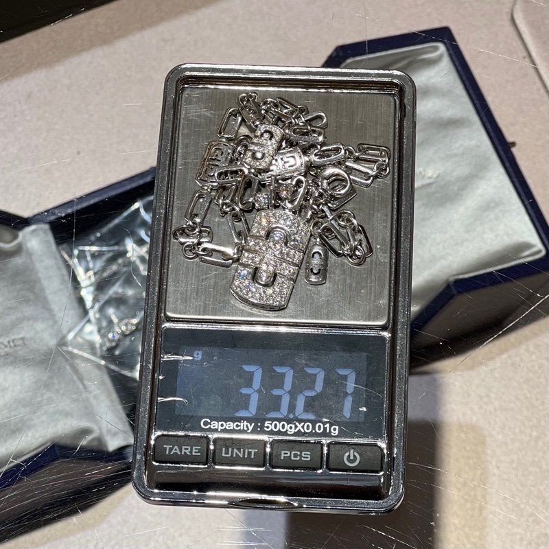 BVLGARI 宝格丽经典 PARENTESI回形针满钻项链-8