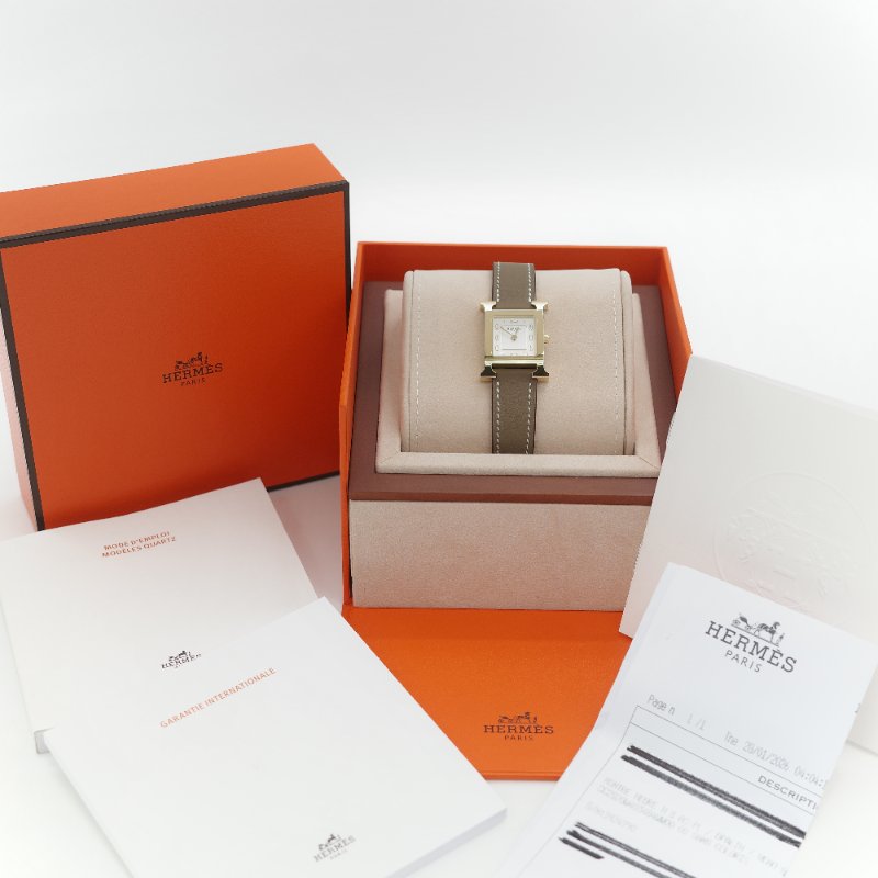 (未使用♥️專櫃 13 萬)Hermès 愛馬仕Heure H 21 mm 石英錶-1