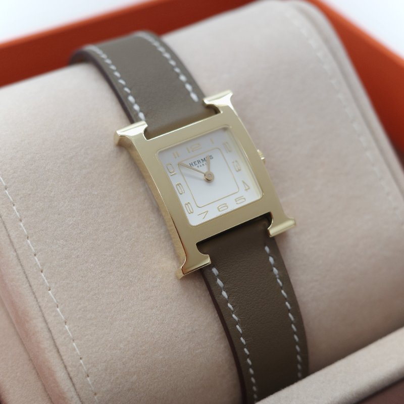 (未使用♥️專櫃 13 萬)Hermès 愛馬仕Heure H 21 mm 石英錶-2