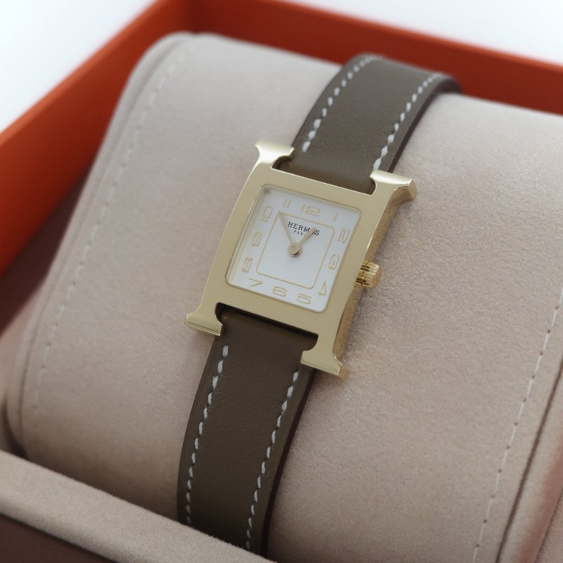 (未使用♥️專櫃 13 萬)Hermès 愛馬仕Heure H 21 mm 石英錶-3