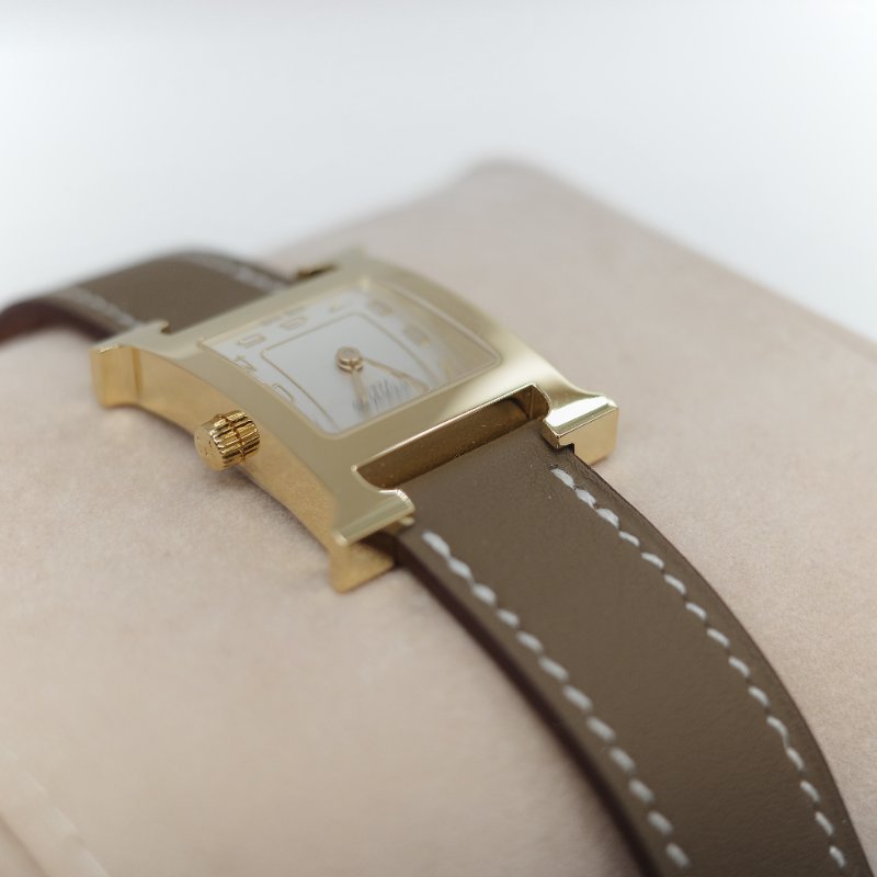 (未使用♥️專櫃 13 萬)Hermès 愛馬仕Heure H 21 mm 石英錶-6