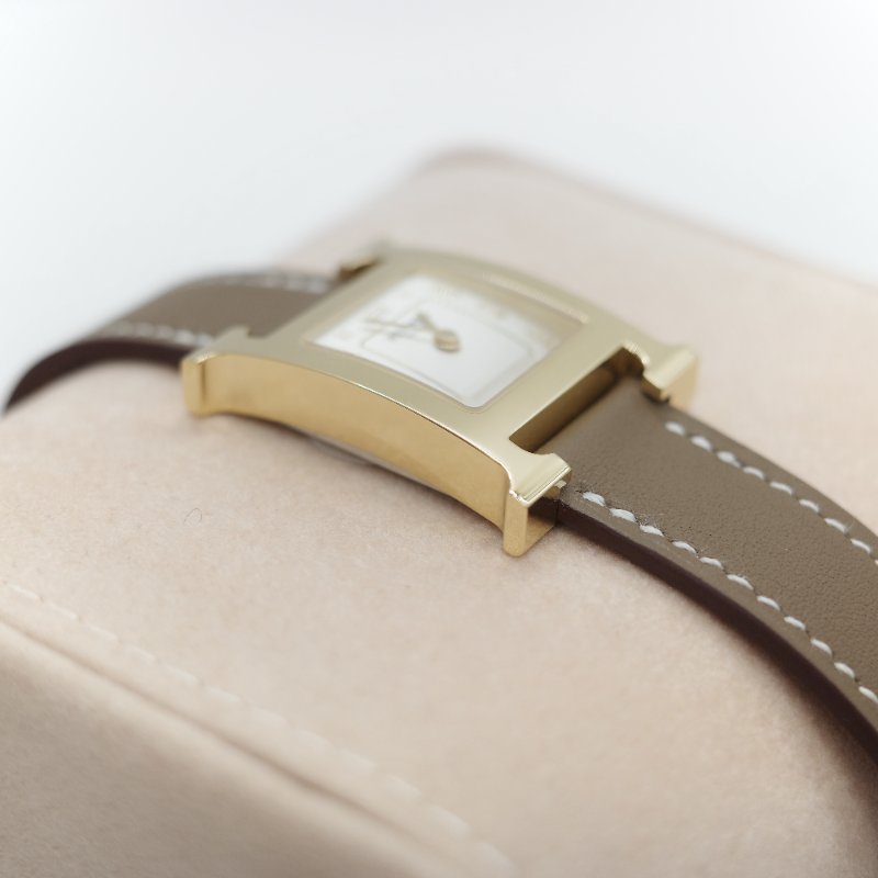 (未使用♥️專櫃 13 萬)Hermès 愛馬仕Heure H 21 mm 石英錶-7