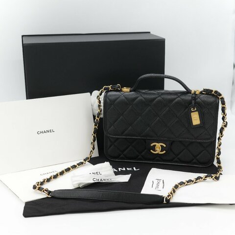 （超級新♥️配件齊）Chanel 香奈兒 22K 荔枝牛皮 郵差CF 鏈條包 手提包