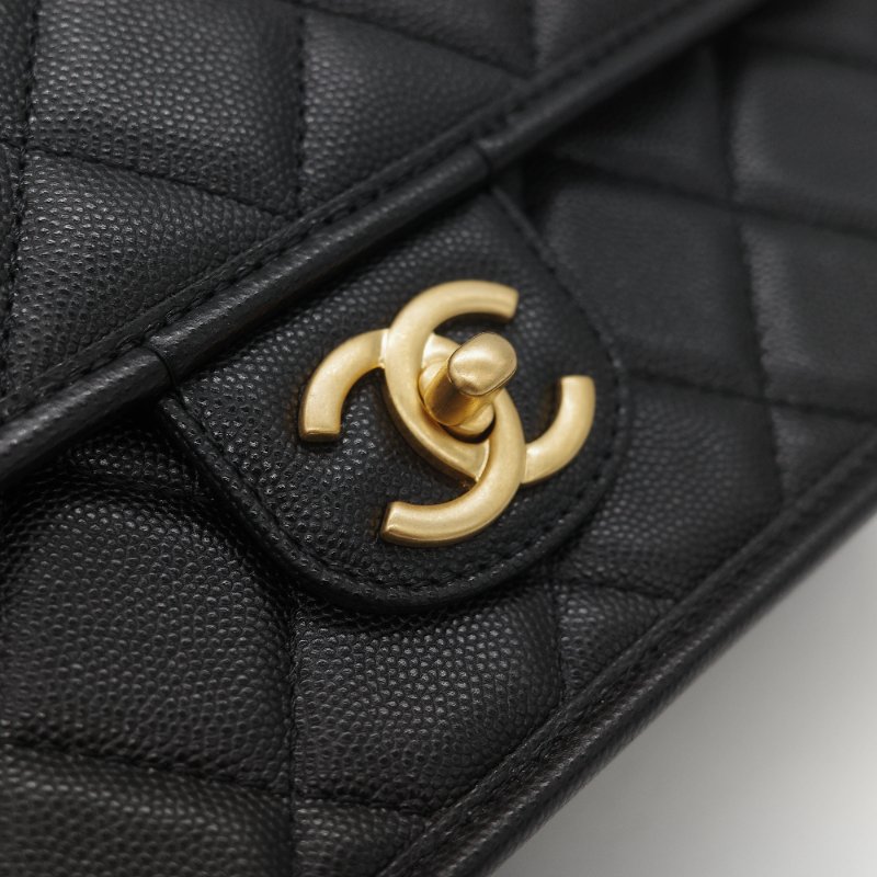 (超級新♥️配件齊)Chanel 香奈兒 22K 荔枝牛皮 郵差CF 鏈條包 手提包-11