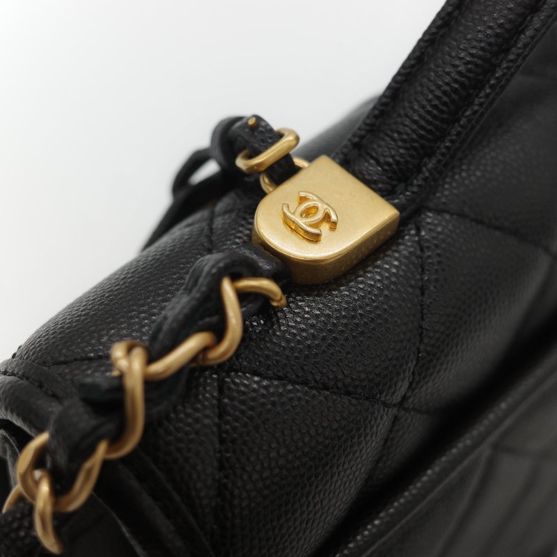 (超級新♥️配件齊)Chanel 香奈兒 22K 荔枝牛皮 郵差CF 鏈條包 手提包-12