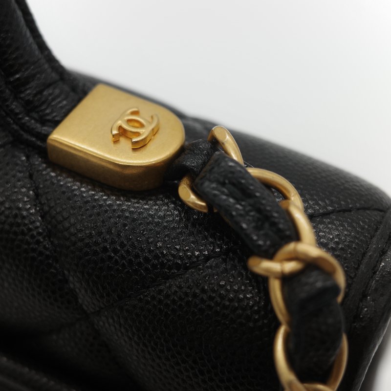 (超級新♥️配件齊)Chanel 香奈兒 22K 荔枝牛皮 郵差CF 鏈條包 手提包-13