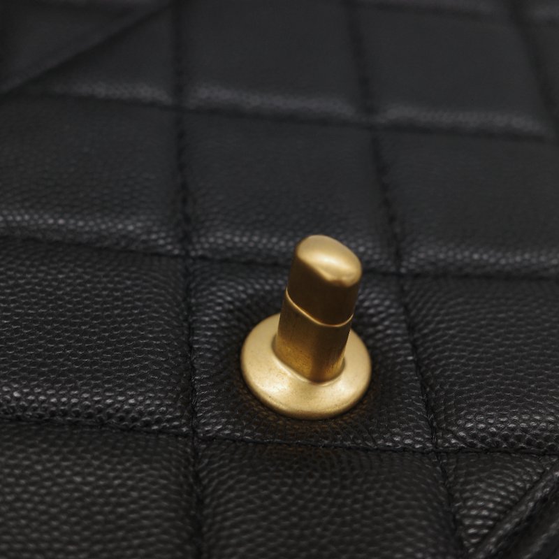 (超級新♥️配件齊)Chanel 香奈兒 22K 荔枝牛皮 郵差CF 鏈條包 手提包-16