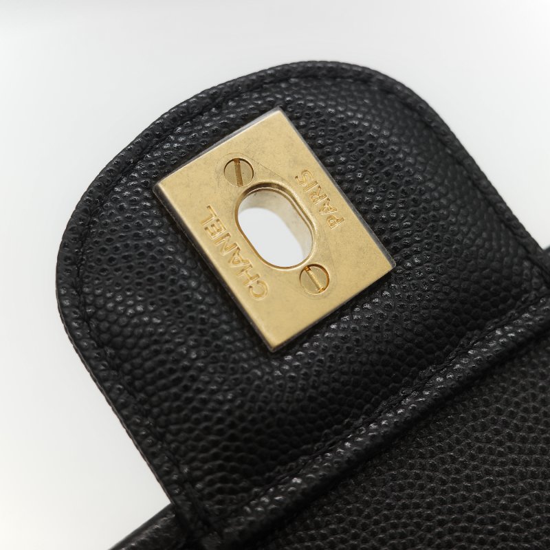 (超級新♥️配件齊)Chanel 香奈兒 22K 荔枝牛皮 郵差CF 鏈條包 手提包-17