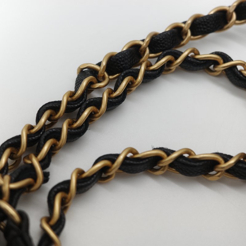 (超級新♥️配件齊)Chanel 香奈兒 22K 荔枝牛皮 郵差CF 鏈條包 手提包-29