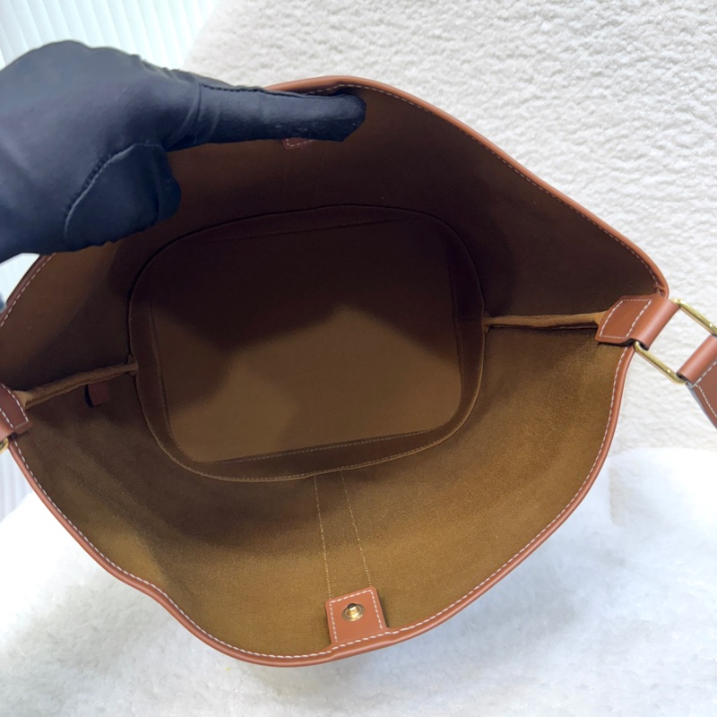 賽琳水桶包 Celine 凱旋門老花棕牛皮中型水桶包 肩背斜背兩用款 191132CAS-11
