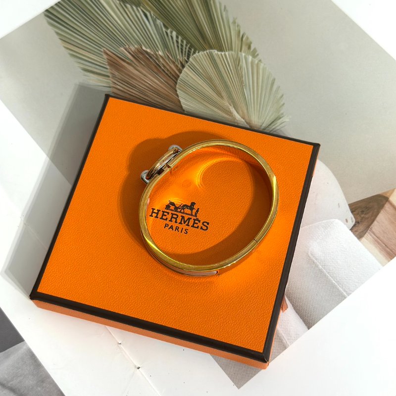 HERMES Clic chaine d'ancre豬鼻手環 PM - 奶茶玫瑰金-2