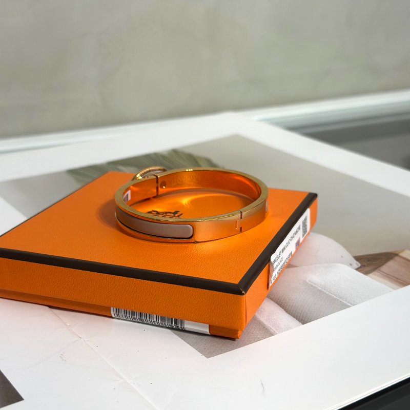 HERMES Clic chaine d'ancre豬鼻手環 PM - 奶茶玫瑰金-3