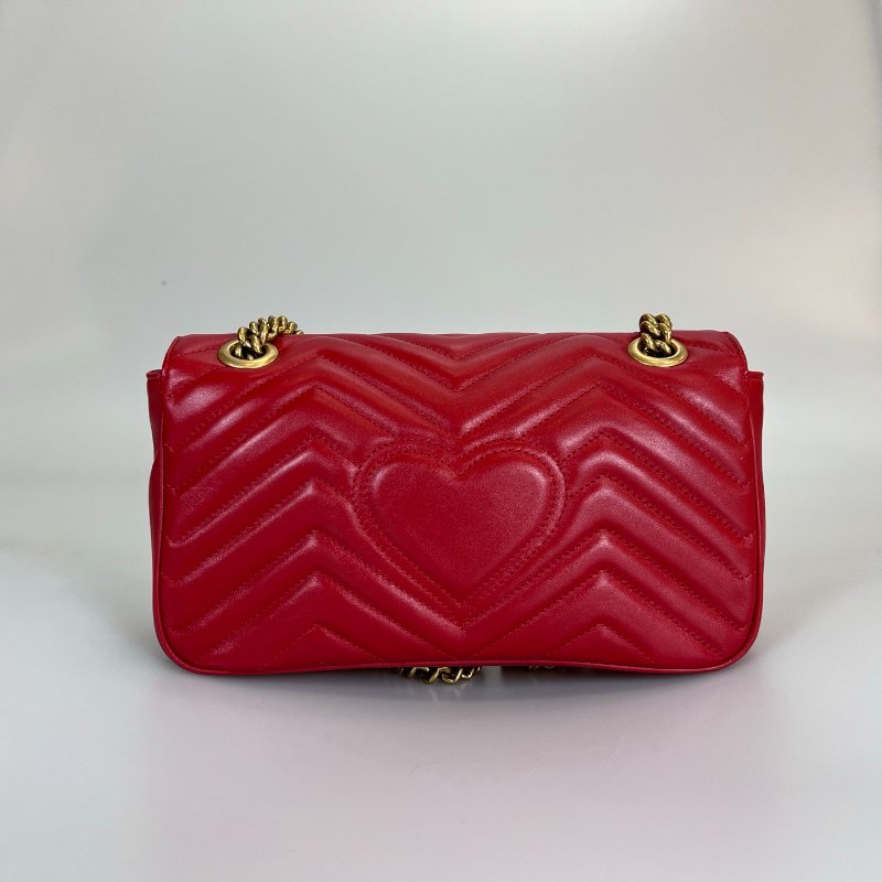 GUCCI 443497 紅Marmont掀蓋包 26CM-1