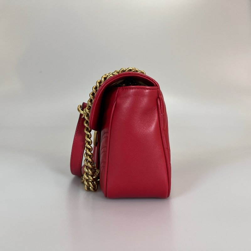 GUCCI 443497 紅Marmont掀蓋包 26CM-3