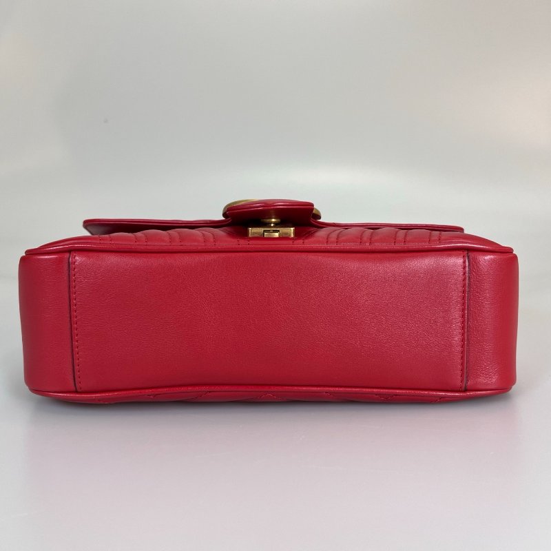 GUCCI 443497 紅Marmont掀蓋包 26CM-4