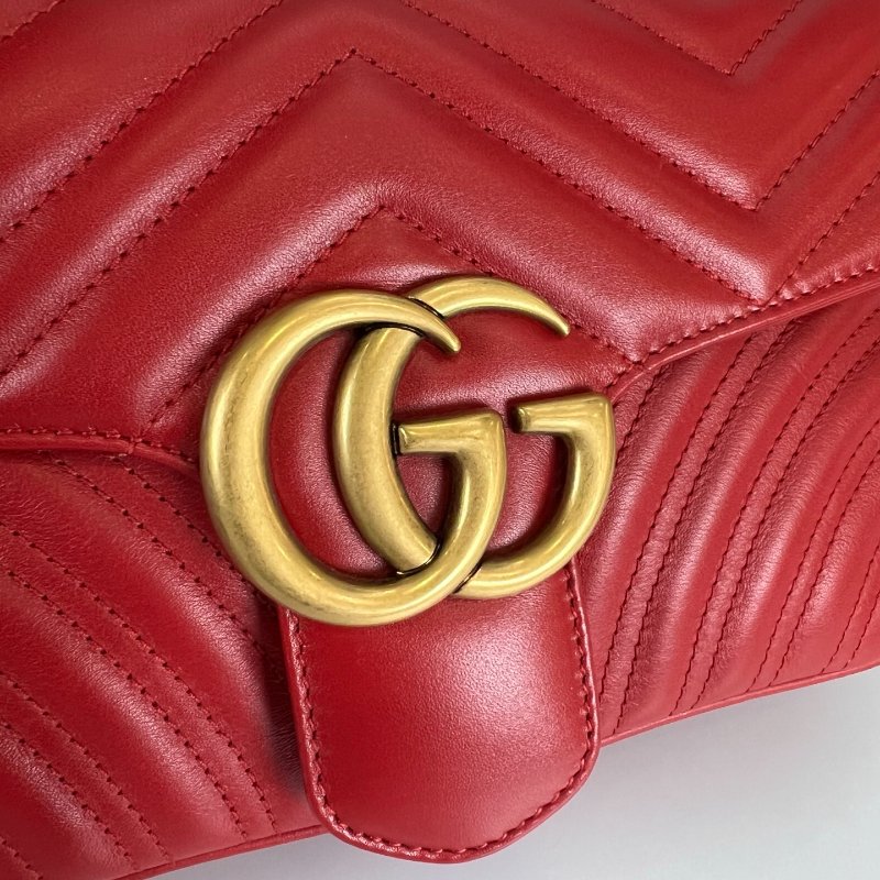 GUCCI 443497 紅Marmont掀蓋包 26CM-8