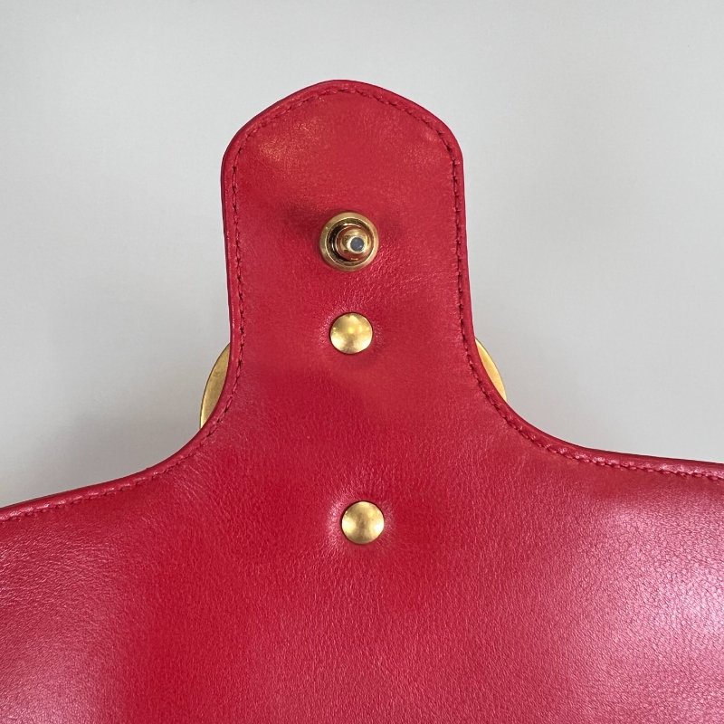 GUCCI 443497 紅Marmont掀蓋包 26CM-10