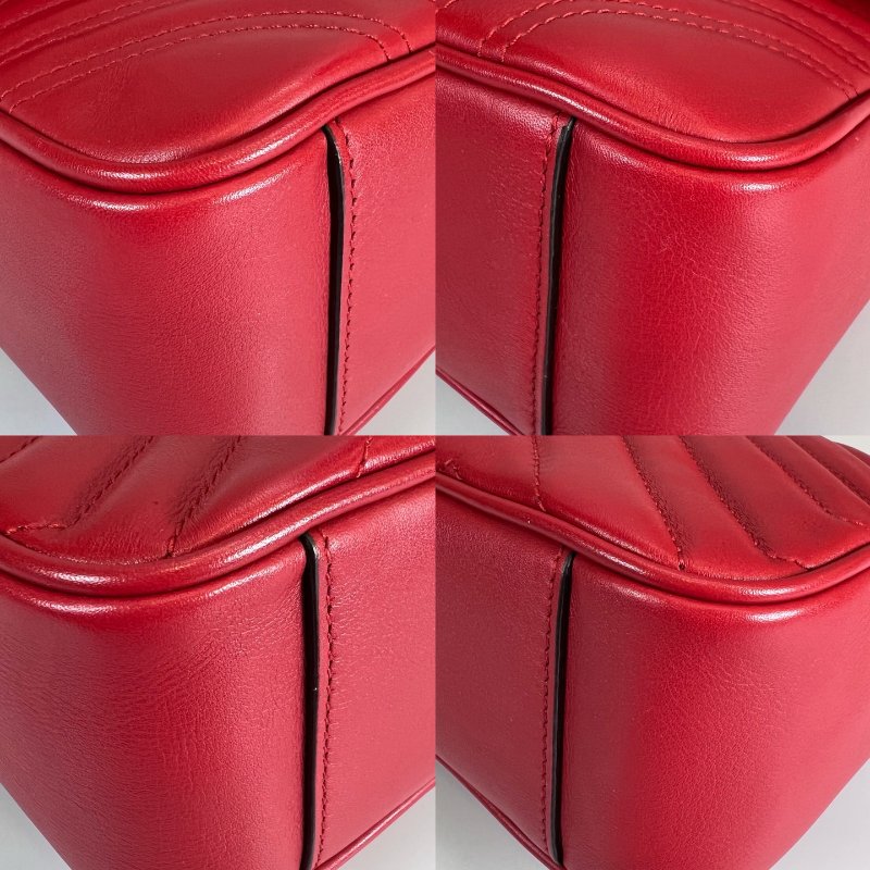 GUCCI 443497 紅Marmont掀蓋包 26CM-12