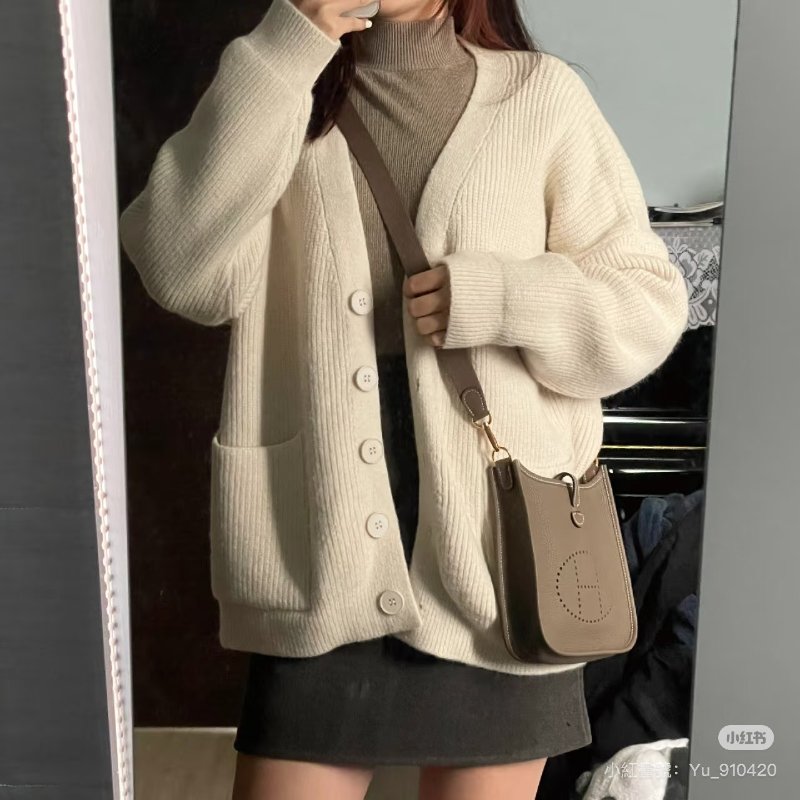 HERMES Mini evelyne - 大象灰金 Z-1
