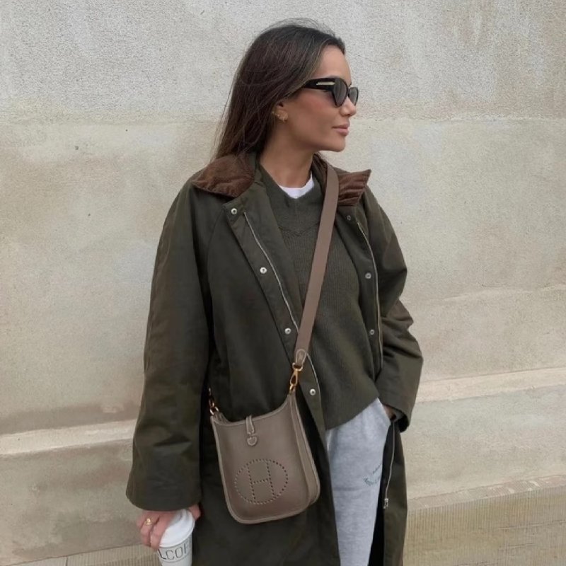 HERMES Mini evelyne - 大象灰金 Z-11