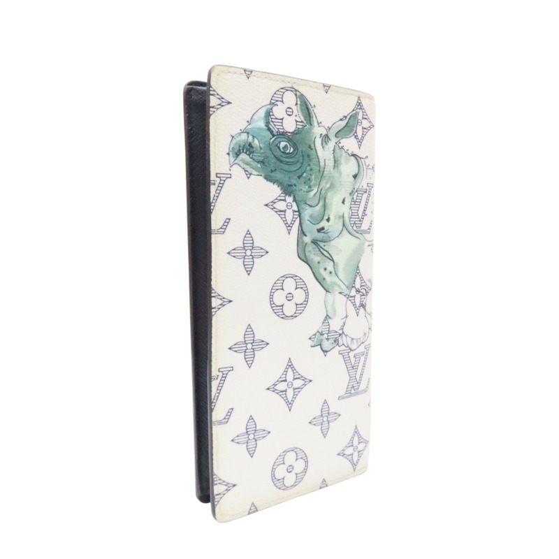 白色 原花 PVC塗層帆布 長頸鹿圖案 Brazza 長夾【LOUIS VUITTON LV 路易威登】 M66933-1