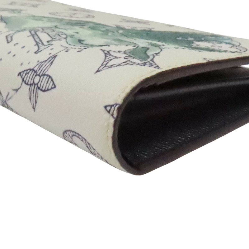 白色 原花 PVC塗層帆布 長頸鹿圖案 Brazza 長夾【LOUIS VUITTON LV 路易威登】 M66933-10