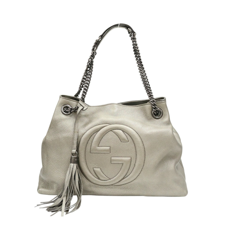 灰色 牛皮 Soho Tote 肩背包【GUCCI 古馳】 308982-0