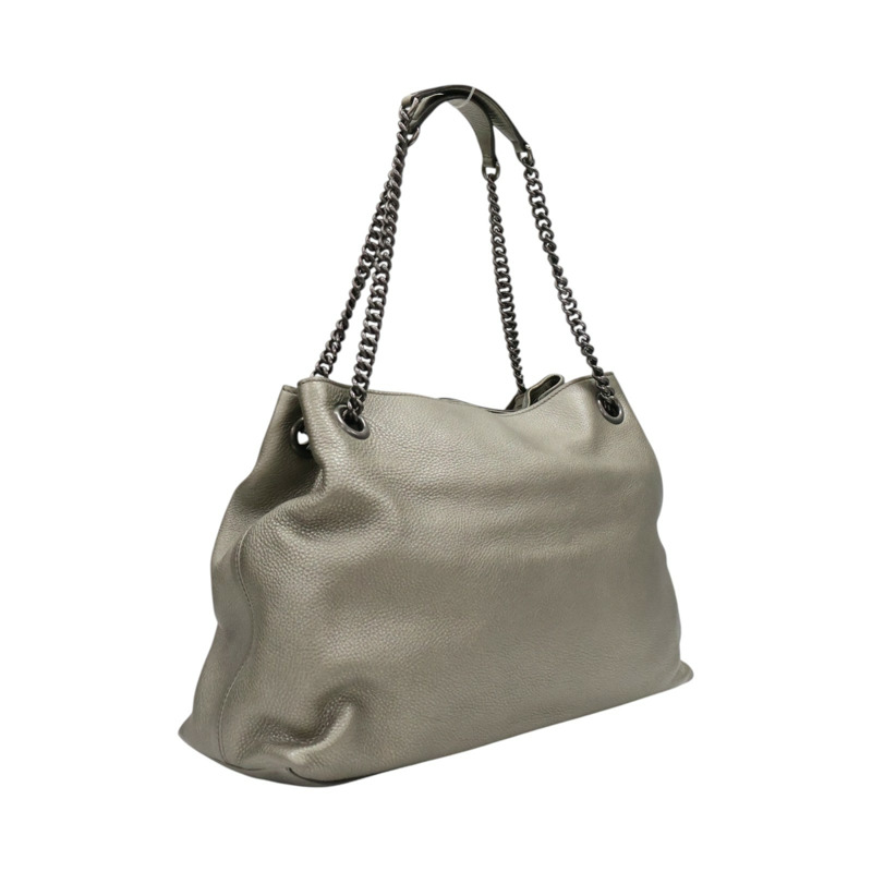 灰色 牛皮 Soho Tote 肩背包【GUCCI 古馳】 308982-1