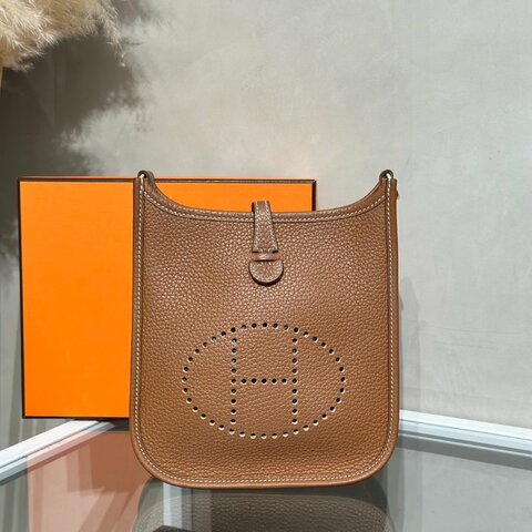 HERMES Mini evelyne - 金棕金 W
