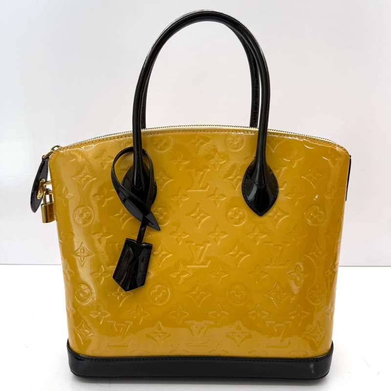 LOUIS VUITTON 路易威登 黃色漆皮LOCKIT 手提包 M90251-0
