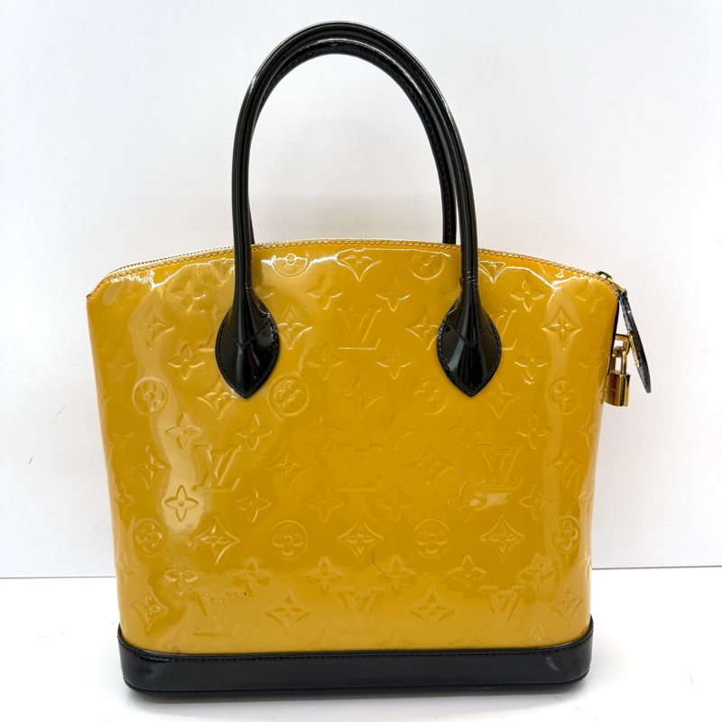 LOUIS VUITTON 路易威登 黃色漆皮LOCKIT 手提包 M90251-1