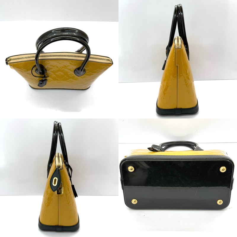 LOUIS VUITTON 路易威登 黃色漆皮LOCKIT 手提包 M90251-2