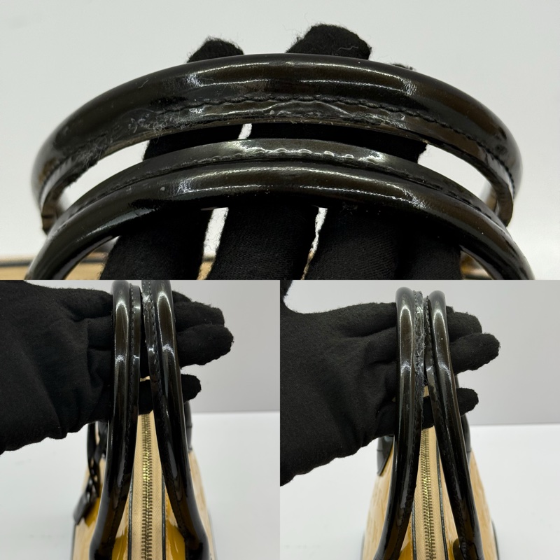 LOUIS VUITTON 路易威登 黃色漆皮LOCKIT 手提包 M90251-4