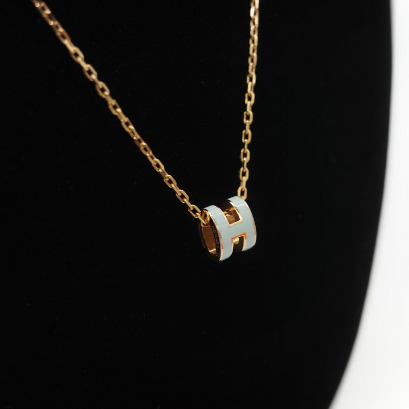 Hermès 愛馬仕 Pop H mini 薄荷綠 金色 項鍊-2